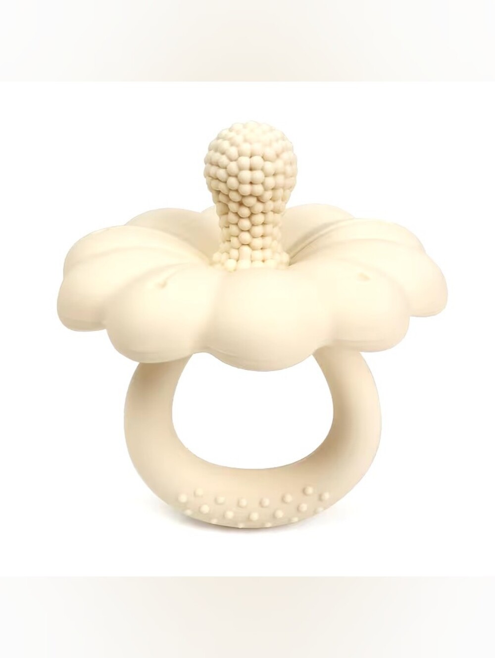 Neutral Flower Silicone Teething Ring for Babies